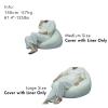 Tusrai Bean Bag Cover with Liner Only Washable Ultra Soft Stretch Faux Suede Velvety Bean Bag Chair Cover for Teens and Childrens (No Filler) Pear Style Medium - Cream White view 4