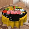 DWTJKMS Cartoon Hotpot Doodle Round Tablecloth, Picnic Dinner Party Decor Table Covers Summer Fall Outdoor Circle Cover 60x60in for Wedding Birthday Patio Party view 4