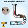 23-Piece Chimney Brush Kit with 20 Flexible Rods, 2 Brush Heads, Drill Attachment for Vent and Fireplace Cleaning view 2