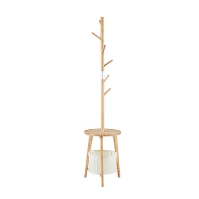 Yuidaaavzz Coat Rack Coat Rack Bedroom Bedside Vertical Hanger Rack Household Floor-Standing Corner Coat Stand 6 Hooks Can be Placed Bag Scarf Key Free Standing Coat Stand (Color : 1) (1)