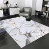 Modern Marble Design Area Rug Ultra Soft Light Grey Gold Living Room Bedroom Rugs Low Pile Easy Clean Washable Carpet for Dining Room Home Office Playroom Large Indoor Mat 9x12 view 1