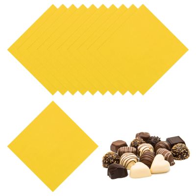 uxcell 100 Pcs Foil Candy Wrappers, 4.7" x 4.7" Chocolate Wrappers Square Candy Wrapping Papers for Food Packaging Wedding Tea Party Decoration, Gold