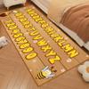 Yellow Bee Rugs for Kids Bedroom, 2x7ft, Cartoon Cute Little Bee Wood Grain Number ABC Alphabet Area Rug, Easy-Washing Children's Educational Carpet for Toddlers 1-6 Boys Girls view 1
