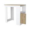 Kitchen Island with Open Compartment and Cabinet in White,for Kitchen view 3