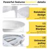 yoakaiax Kitchen Storage Cart Rotating Kitchen Storage Rack, 5 Tier Circular Rotating Basket, Fruit Vegetable Basket with 360 Degree Wheels, Rotatable Basket for Kitchen Bathroom White Five Layers view 3
