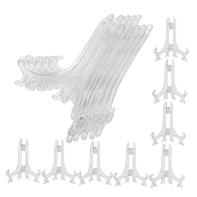 Cabilock 50pcs Elegant Picture Easel Stands Plastic Mini Easels Display Stand Plate Holders for Artwork Versatile for Home Gallery