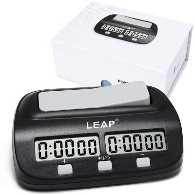 LEAP Chess Clock Digital Chess Timer Professional for Board Games Players Count Up/Down Timer with Alarm Function Black (Official Store)