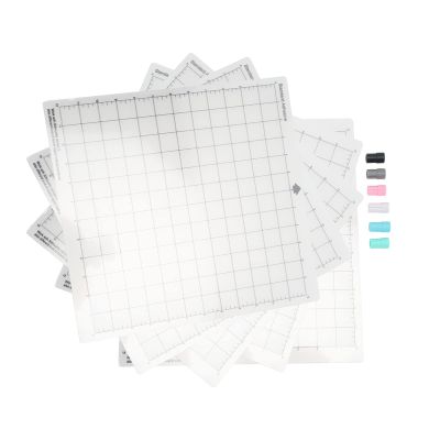 5PCS 12x12in Adhesive Slip Grid Cutting Mat Kit with Pen Adapters for Machines