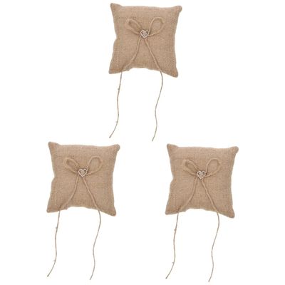 JECOMPRIS 3 pcs Vintage Romantic Ring Pillow Cushion for Weddings Elegant Decorative Holder for Engagement Rings Design Wedding Ceremony Accessory