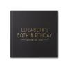 Birthday Guest Book, 50th Guest Book, Birthday Letters Book, Personalized Back Message, 21st 30th 40th 60th 70th Party Gift - Black Gold (10x8) view 1