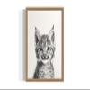 Bobcat Wall Art Print Poster, Cute Animal Black and White Picture Painting Nature Kids Children's Room Nursery Bathroom Play Room 159A (Bobcat, 16 x 20 inches, Wood Frame) view 1