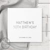 Birthday Party Guest Book, Personalized Birthday Guestbook, 50th Birthday Party Photo Album, Clean Design, 40th 60th 70th Birthday Gift - White Silver (10x8) view 2