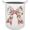 HKTZM Coquette Bow Strawberry Laundry Basket, Toybox for Girls, Cute Strawberry Laundry Basket Hamper Waterproof Collapsible Clothes Toys Storage Bin Organizer for Bedroom Bathroom Girls Room Dorm view 1