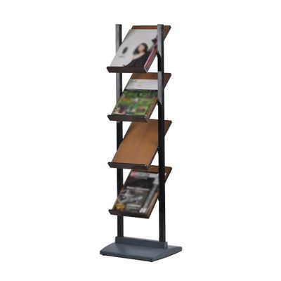 ERoomQ Floor Newspaper Rack Floor Newspaper Rack 4 Layers-A4 Magazine Rack Brochure Vertical Multi-Layer Information Rack Display Rack Floor-Standing Magazine Rack