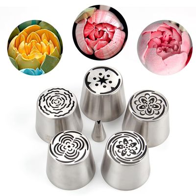 7 Pieces Stainless Steel Extra Large Russian Tulip Icing Tips Set