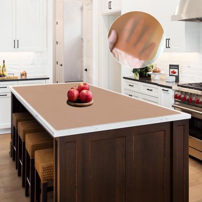 2MM Thick Large Silicone Mat, 47.2"x23.6"(120cmx60cm) Silicone Mats for Kitchen Counter, Heat Resistant Mat, Non-Slip Kitchen Counter Mat, Waterproof Countertop Protector for Craft, Translucent Brown