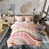 Erosebridal Fluid Rainbow 7 Piece Bedding Set Full Size Comforter Set with Sheets for Kids Boys Girls Stripe Bohemian Exotic Fantasy Purple Pink All Season Bed in A Bag view 1