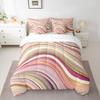 Erosebridal Fluid Rainbow 7 Piece Bedding Set Full Size Comforter Set with Sheets for Kids Boys Girls Stripe Bohemian Exotic Fantasy Purple Pink All Season Bed in A Bag view 2