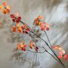 3 Pcs Artificial Greenery Stems 41In Long Faux Greenery Ficus Twig Leaf Branch for Home Shop Table Floral Arrangement Decoration (Red) view 2