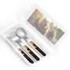 beaver working1 print Forks and Spoons Knifes Set,Safe Flatware Setasy Grip Handles, 304 Stainless Utensils view 3