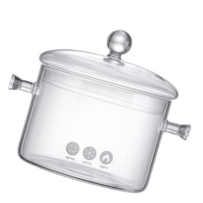 ABOOFAN Glass Stew Pot Handles 2.5L Cooking Pot for Instant Noodles Soups and Steaming Sturdy Kitchenware for Home Cooking