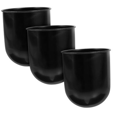Happyyami 3pcs Toilet Brush Holder Set Round Base Plastic Toilet Bowl Brush Cup Bathroom Cleaning Tool for Use