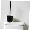 Happyyami 3pcs Toilet Brush Holder Set Round Base Plastic Toilet Bowl Brush Cup Bathroom Cleaning Tool for Use view 3