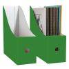 Limitliho 2 Pack Cardboard File Storage Box with Label, Grass Green Book Holder for Classroom,Office,Home,Magazine Organizer for Desk(10.6" H x 10.2" L x 3.5" W in) view 1