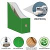 Limitliho 2 Pack Cardboard File Storage Box with Label, Grass Green Book Holder for Classroom,Office,Home,Magazine Organizer for Desk(10.6" H x 10.2" L x 3.5" W in) view 2
