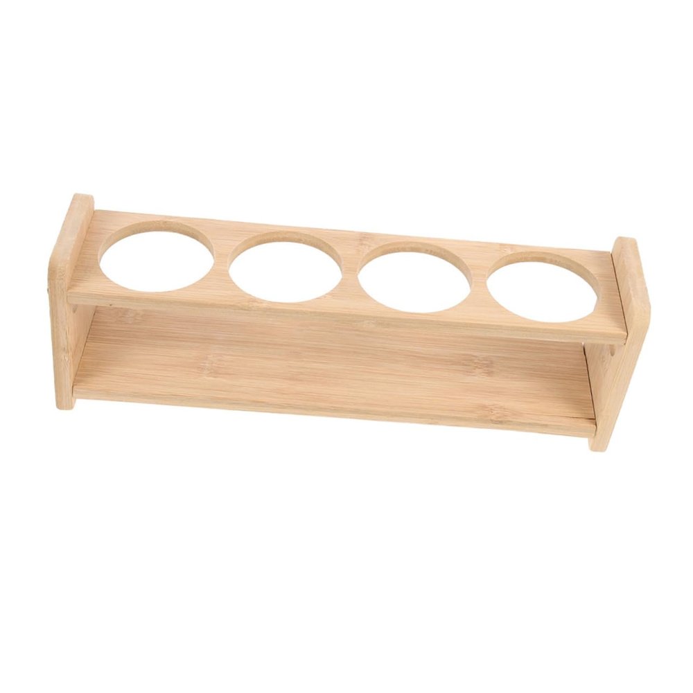 HOLIDYOYO Wooden Kitchen Spice Rack, Four-hole Desktop Stand for Home