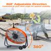 JVO 24 Inch Industrial Floor Drum Fan - 9500 CFM Heavy Duty High Velocity Floor Fan with 8 Blades 3-Speed Big Ass Fan for Warehouse, Garage, Shop, Patios Heavy Duty Shop Fans & Garage Fans for Cooling view 4