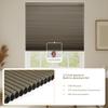 Boolegon No Drill No Tools Cellular Shades Cordless Linen Texture Wrapped Honeycomb Blinds for Indoor Windows Blackout Blinds for Bedroom Living Room, Blackout Light Brown, 54.5" W x 72" H view 4