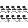 AnyGod Teddy Fleece Armless Home Office Desk Chair, Small Ergonomic Task Chair for Adults and Students, Low Back Seating with Swivel, Adjustable Height, Rolling Wheels - 10 Pack Black view 1