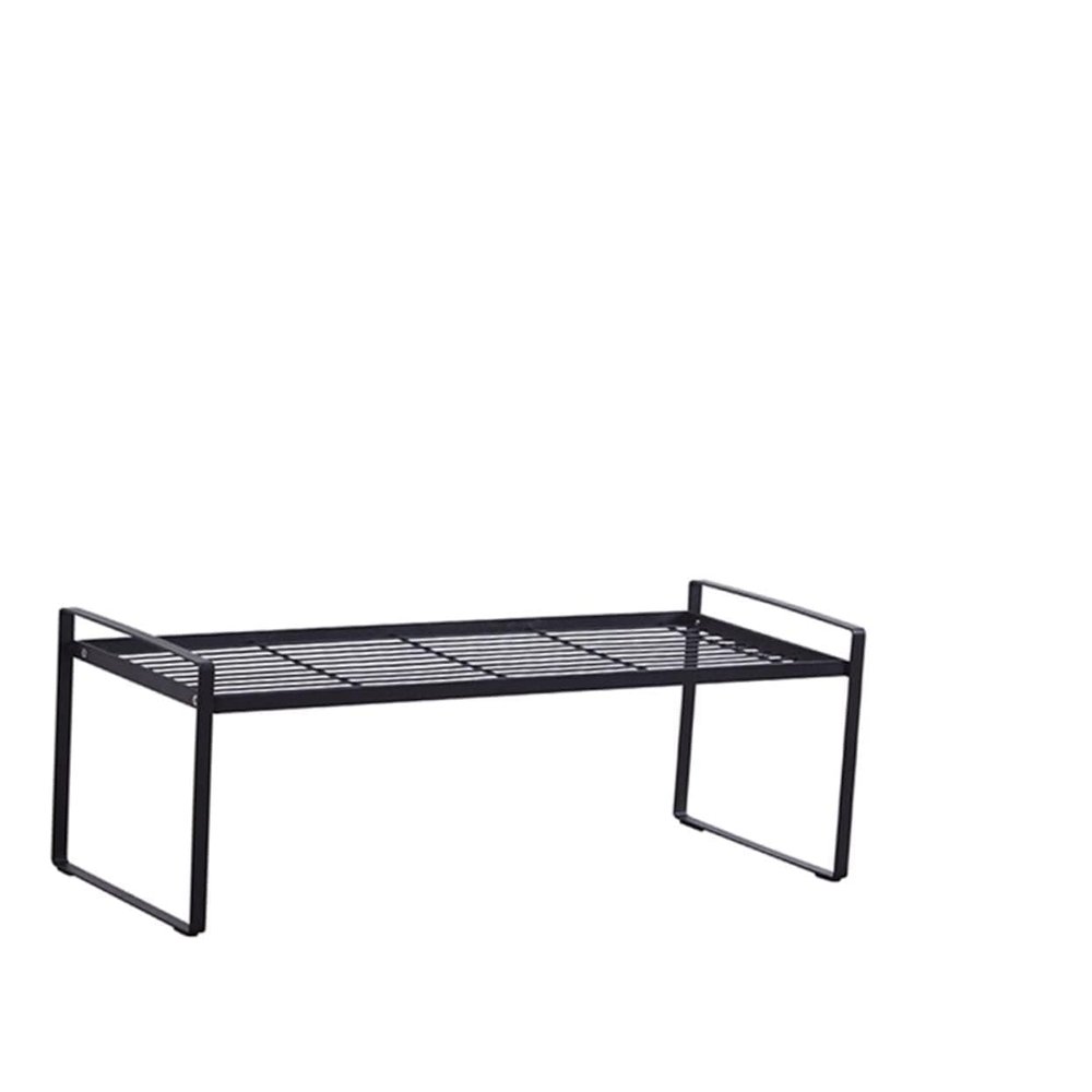 ABOOFAN Kitchen Wrought Iron Layered Storage Rack Black Pot Seasoning Shelf Organizer User Friendly Design for Home Kitchen Restaurant Stylish Easy to Move Store