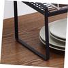 ABOOFAN Kitchen Wrought Iron Layered Storage Rack Black Pot Seasoning Shelf Organizer User Friendly Design for Home Kitchen Restaurant Stylish Easy to Move Store view 2