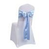 MOOIOO Chair Sashes Satin Bow Wedding Chair Knot Ribbon DIY Ties for Party Event Hotel Banquet Chair Decorations(Sky Blue) view 1