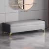 YHdtUO Bench Modern Long Bench Entryway Storage Chest with Bottom Storage Space,Bedside Bench with Gold Legs,Balcony Leisure Footrest,Grey+curry-120cm view 1