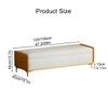 YHdtUO Bench Modern Long Bench Entryway Storage Chest with Bottom Storage Space,Bedside Bench with Gold Legs,Balcony Leisure Footrest,Grey+curry-120cm view 3