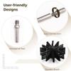 Chimney Cleaning Brush & Dryer Duct Cleaner Nylon, 2-In-1 Kit For Fireplace Drier Smoke Vent Cleaner Sweeping Tools, 15 Flexible Rods System Compatible With Drill view 2