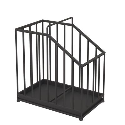 3FLQOOPP Metal Umbrella Stand, Rectangular Umbrella Holder Rack with A Removable Drip Tray, Cutout Design, Freestanding Umbrella Stand for Entryway, Office (White ) (Black )