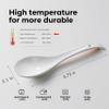 6.75 in Soup Spoons ACANDYL 6 Pcs Asian Soup Spoon Ceramic White Chinese Japanese Soup Spoon for Cereal Ramen Pho Dumpling Wonton Miso Non-Toxic & Dishwasher Safe Deep Oval Hook Design view 2