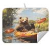 ALAZA Brown Bear Water Dish Drying Mat 18" x 24" Absorbent Polyester Hide Stain for Kitchen Counter Coffee Bar Countertops view 3