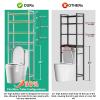 Kalrin Over-The-Toilet Storage Rack, 4-Tier Bathroom Organizer Shelf Over Toilet with Adjustable Shelf and Basket, Freestanding Space Saver Bathroom Shelves Above Toilet for Room (Avocado Green) view 2