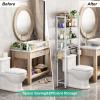 Kalrin Over-The-Toilet Storage Rack, 4-Tier Bathroom Organizer Shelf Over Toilet with Adjustable Shelf and Basket, Freestanding Space Saver Bathroom Shelves Above Toilet for Room (Avocado Green) view 4