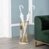 3FLQOOPP Umbrella Racks- Metal Round Umbrella Stand Holder with Drip Tray for Home Entryway- Free Standing Holders for and Hiking Poles (Gold ) (Gold ) view 4