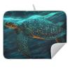 ALAZA Green Sea Turtle Golden Dish Drying Mat 18" x 24" Absorbent Polyester Hide Stain for Kitchen Counter Coffee Bar Countertops view 3