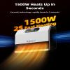 Brightown Wall Heater, Heater for Indoor Use 1500W, 5 Optional Modes, Adjustable Thermostat, Easy Mount Home Space Heater for Bedroom Bathroom with Remote Control, 12H Timer, Works with Alexa, White view 2