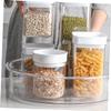 VINTORKY Rotating Spice Rack Organizer Kitchen Condiment Holder 5 Seasoning Jars Plastic Easy to Access for Home Cooking view 2