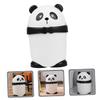 BATHVEVE Panda Trash Can with Lid Cute Tabletop Garbage Can for Kitchen Bathroom and Bedroom Compact Modern Design for Small Spaces Stylish Wastebasket for Home Decor view 2