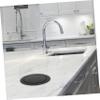 ABOOFAN Recessed Stainless Steel Trash Can Lid Swing Cover for Countertop Space Saving Design for Kitchen Bathroom Waste Bin Lid Odor Reducing Grommet view 4